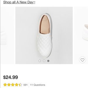 Women’s White Quilted Slip On Sneakers